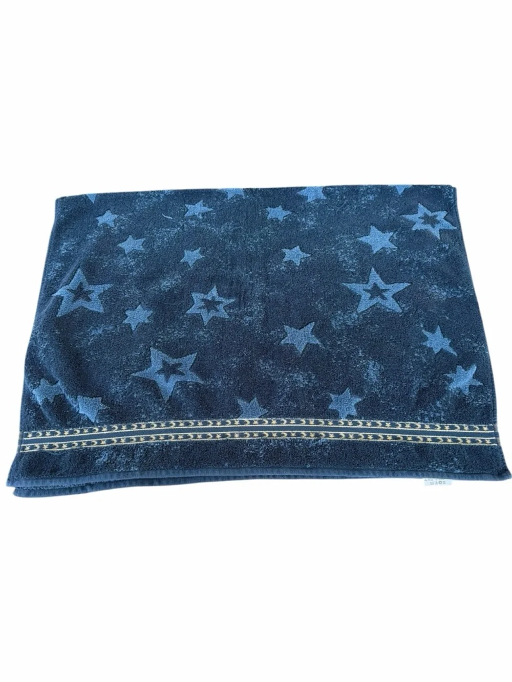 VTG Celestial Sun Moon Stars Cherub Angel Bath Towel Set Damaged Cutter READ